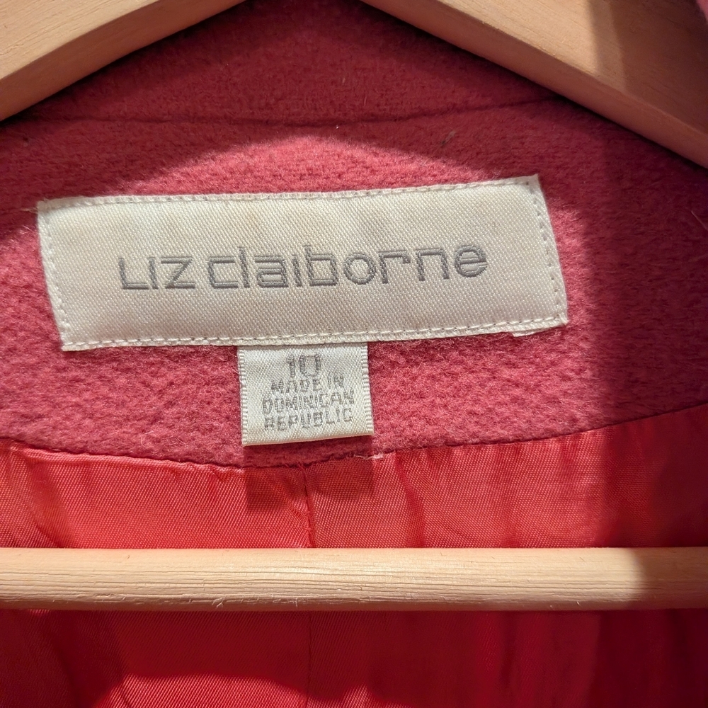Liz Claiborne Bright Pink Overcoat, Size 10 - Picture 4 of 5
